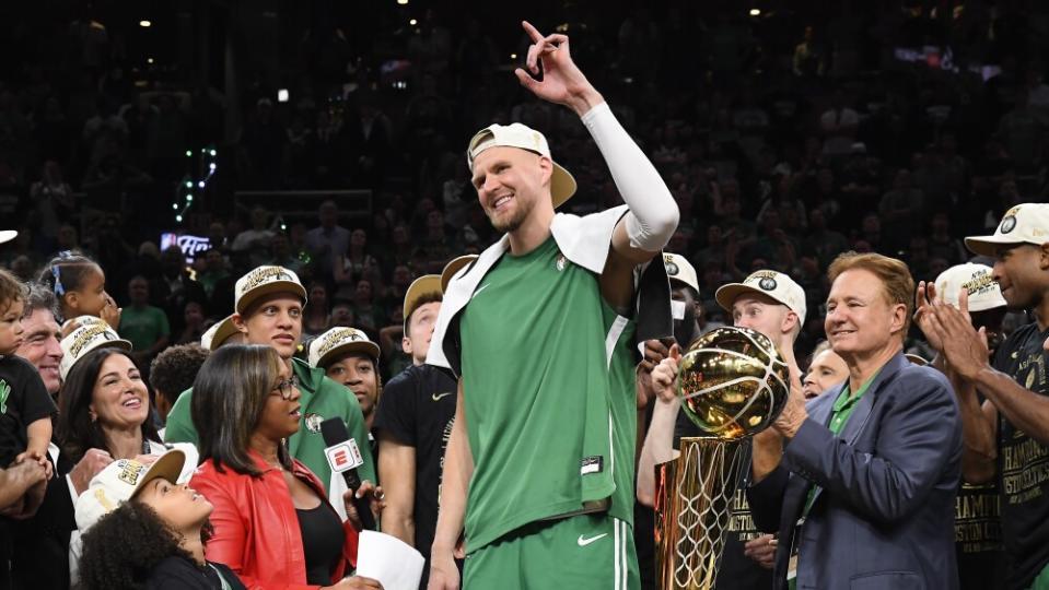 The latest update on Celtics' Kristaps Porzingis' recovery from ankle injury: 'Progressing well but expecting a lengthy recovery period'