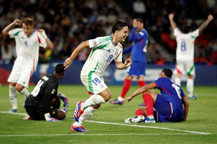 Italy stages comeback to shock France with 3-1 Nations League victory