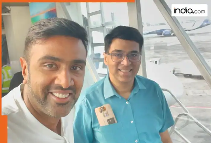 'Moment of Admiration: Ravichandran Ashwin meets chess legend Viswanathan Anand'