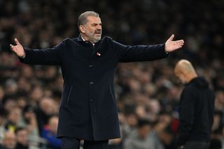 Ange Postecoglou's intense reaction to supporter following Tottenham's surprising loss to Ipswich