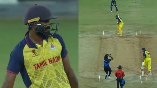 Vijay Shankar Dominates Hardik Pandya, Smashing Three Sixes in an Over; Celebrates with Stand-and-Pose Gesture